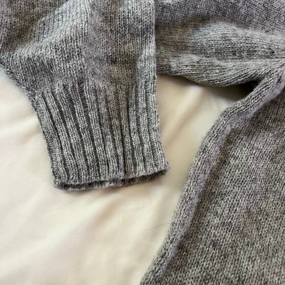 Bowen & Wright Gray 100% Wool Knit Pullover Sweater Men's Sz L Preppy Grunge - Picture 4 of 8